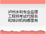 泸州水利专业监理工程师考试代报名和培训机构哪里有