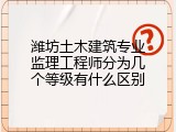 潍坊土木建筑专业监理工程师分为几个等级有什么区别