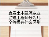 宜春土木建筑专业监理工程师分为几个等级有什么区别