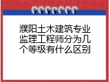 濮阳土木建筑专业监理工程师分为几个等级有什么区别