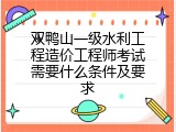 双鸭山一级水利工程造价工程师考试需要什么条件及要求