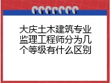 大庆土木建筑专业监理工程师分为几个等级有什么区别