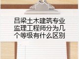 吕梁土木建筑专业监理工程师分为几个等级有什么区别