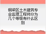 铜梁区土木建筑专业监理工程师分为几个等级有什么区别