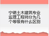 宁德土木建筑专业监理工程师分为几个等级有什么区别