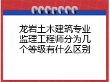 龙岩土木建筑专业监理工程师分为几个等级有什么区别