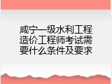 咸宁一级水利工程造价工程师考试需要什么条件及要求