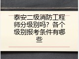 泰安二级消防工程师分级别吗？各个级别报考条件有哪些