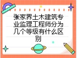 张家界土木建筑专业监理工程师分为几个等级有什么区别