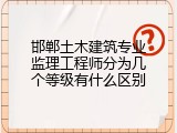 邯郸土木建筑专业监理工程师分为几个等级有什么区别