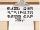 锡林郭勒一级通信与广电工程建造师考试需要什么条件及要求