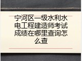 宁河区一级水利水电工程建造师考试成绩在哪里查询怎么查