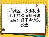 西城区一级水利水电工程建造师考试成绩在哪里查询怎么查