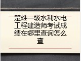 楚雄一级水利水电工程建造师考试成绩在哪里查询怎么查