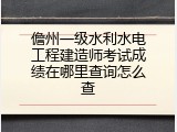 儋州一级水利水电工程建造师考试成绩在哪里查询怎么查