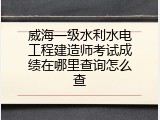 威海一级水利水电工程建造师考试成绩在哪里查询怎么查