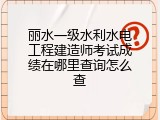 丽水一级水利水电工程建造师考试成绩在哪里查询怎么查