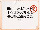 黄山一级水利水电工程建造师考试成绩在哪里查询怎么查