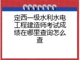 定西一级水利水电工程建造师考试成绩在哪里查询怎么查
