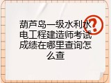 葫芦岛一级水利水电工程建造师考试成绩在哪里查询怎么查