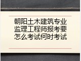朝阳土木建筑专业监理工程师报考要怎么考试何时考试