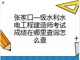 张家口一级水利水电工程建造师考试成绩在哪里查询怎么查