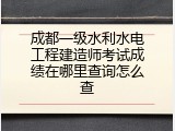 成都一级水利水电工程建造师考试成绩在哪里查询怎么查