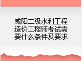 咸阳二级水利工程造价工程师考试需要什么条件及要求