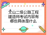 文山二级公路工程建造师考试内容有哪些具体是什么