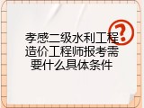 孝感二级水利工程造价工程师报考需要什么具体条件