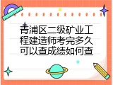 青浦区二级矿业工程建造师考完多久可以查成绩如何查