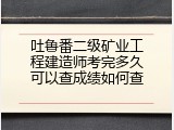 吐鲁番二级矿业工程建造师考完多久可以查成绩如何查