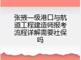 张掖一级港口与航道工程建造师报考流程详解需要社保吗
