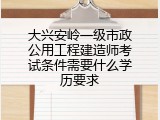 大兴安岭一级市政公用工程建造师考试条件需要什么学历要求