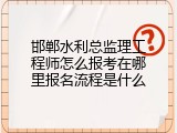 邯郸水利总监理工程师怎么报考在哪里报名流程是什么