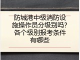 防城港中级消防设施操作员分级别吗？各个级别报考条件有哪些