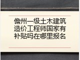 儋州一级土木建筑造价工程师国家有补贴吗在哪里报名