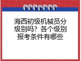 海西初级机械员分级别吗？各个级别报考条件有哪些