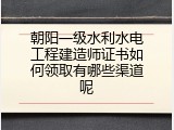 朝阳一级水利水电工程建造师证书如何领取有哪些渠道呢