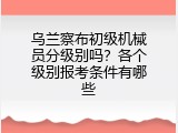 乌兰察布初级机械员分级别吗？各个级别报考条件有哪些