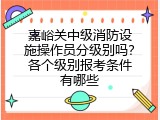 嘉峪关中级消防设施操作员分级别吗？各个级别报考条件有哪些