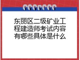 东丽区二级矿业工程建造师考试内容有哪些具体是什么
