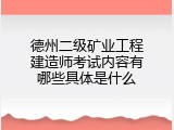 德州二级矿业工程建造师考试内容有哪些具体是什么
