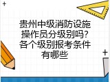 贵州中级消防设施操作员分级别吗？各个级别报考条件有哪些