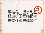 攀枝花二级水利工程造价工程师报考需要什么具体条件