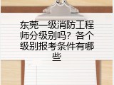 东莞一级消防工程师分级别吗？各个级别报考条件有哪些