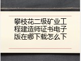 攀枝花二级矿业工程建造师证书电子版在哪下载怎么下