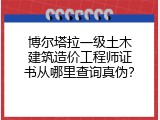 博尔塔拉一级土木建筑造价工程师证书从哪里查询真伪？