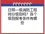 日照一级消防工程师分级别吗？各个级别报考条件有哪些
