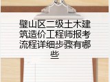 璧山区二级土木建筑造价工程师报考流程详细步骤有哪些